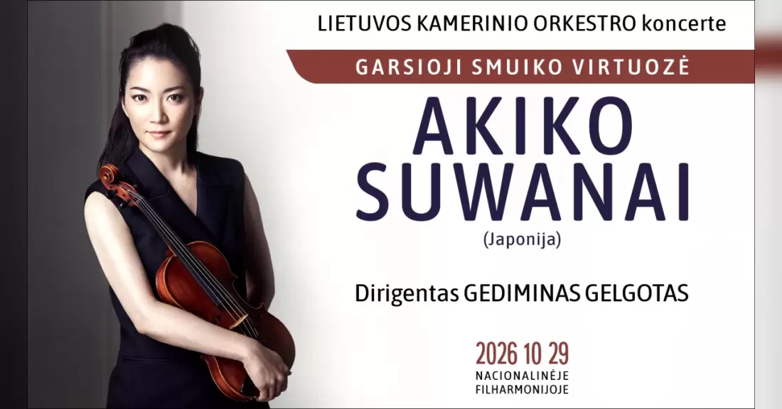 LKO koncerte – ypatingu virtuoziškumu kerinti smuiko garsenybė AKIKO SUWANAI