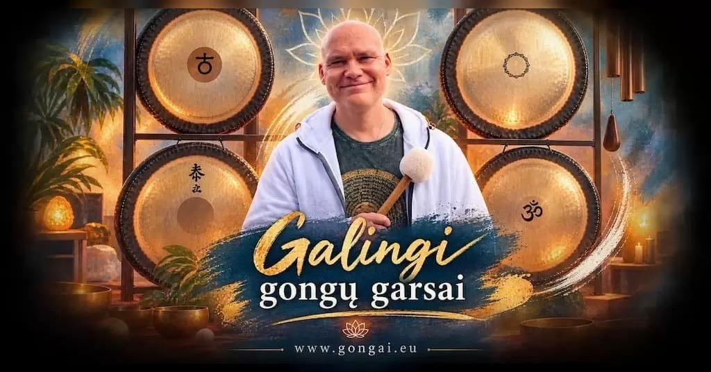 Maudynės Gonge - galingų garsų improvizacija. Veda Vyrenijus.