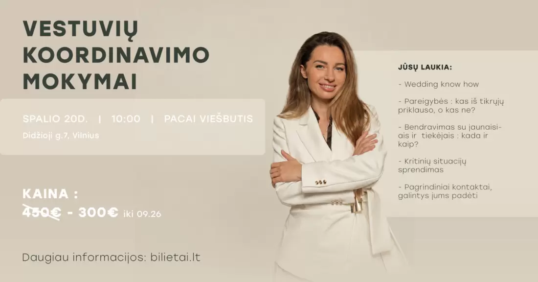 VESTUVIŲ KOORDINAVIMO MOKYMAI