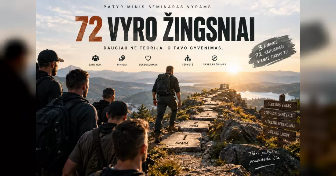 72 Vyro žingsniai – trijų dienų patirtinis savaitgalis vyrams