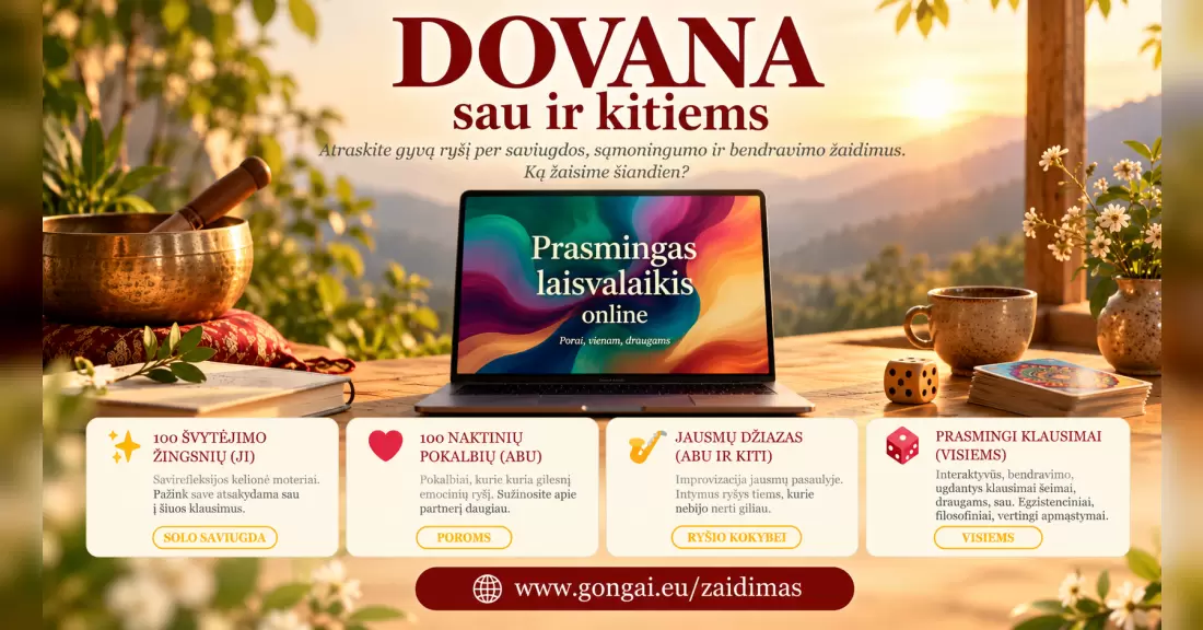 Prasmingas laisvalaikis online – nemokamas penktadienio vakaras
