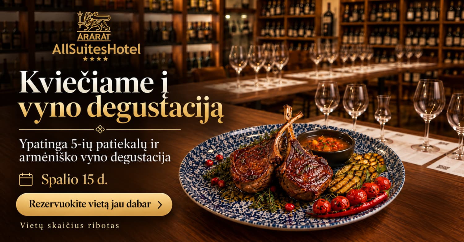 Ypatinga 5-ių patiekalų ir vyno degustacijos vakarienė