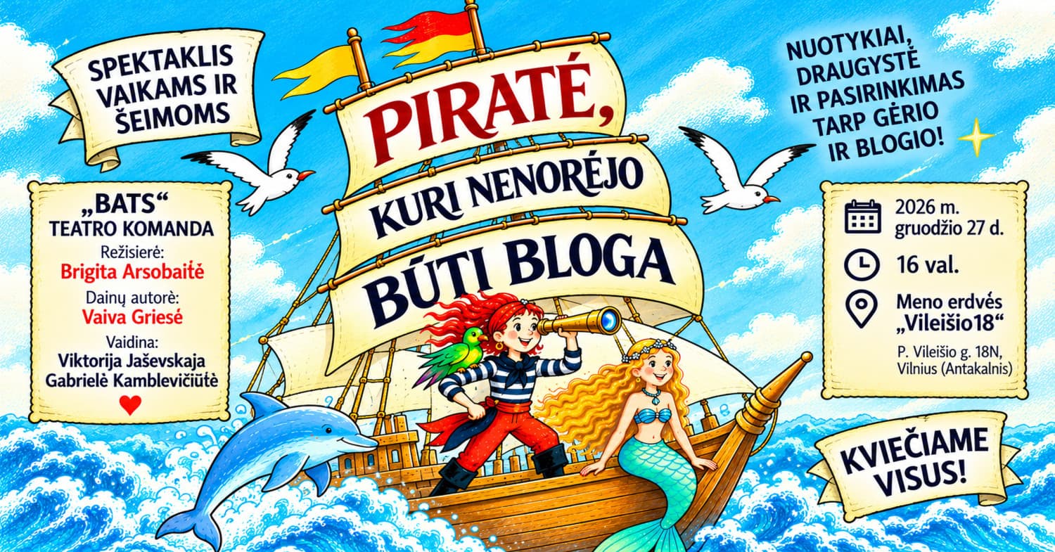 Muzikinis spektaklis vaikams ''Piratė, kuri nenorėjo būti bloga''