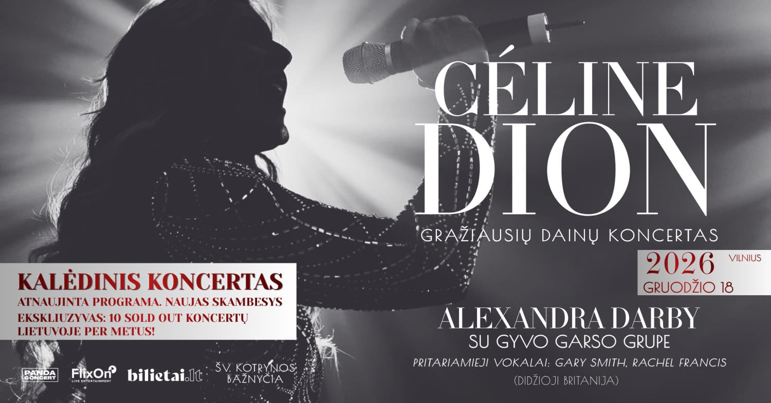 Papildomas | Gražiausių CELINE DION dainų koncertas | atlieka Alexandra Darby su gyvo garso grupe | Vilnius