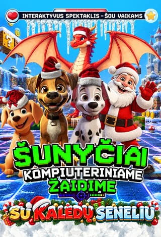 Interaktyvus spektaklis-šou vaikams Šunyčiai kompiuteriniame žaidime