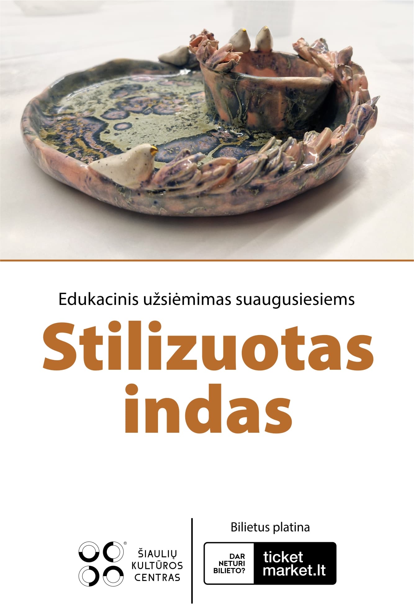 EDUKACINIS KERAMIKOS UŽSIĖMIMAS SUAUGUSIESIEMS „STILIZUOTAS INDAS“
