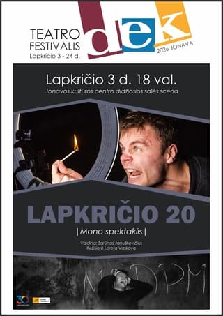 Mono spektaklis LAPKRIČIO 20