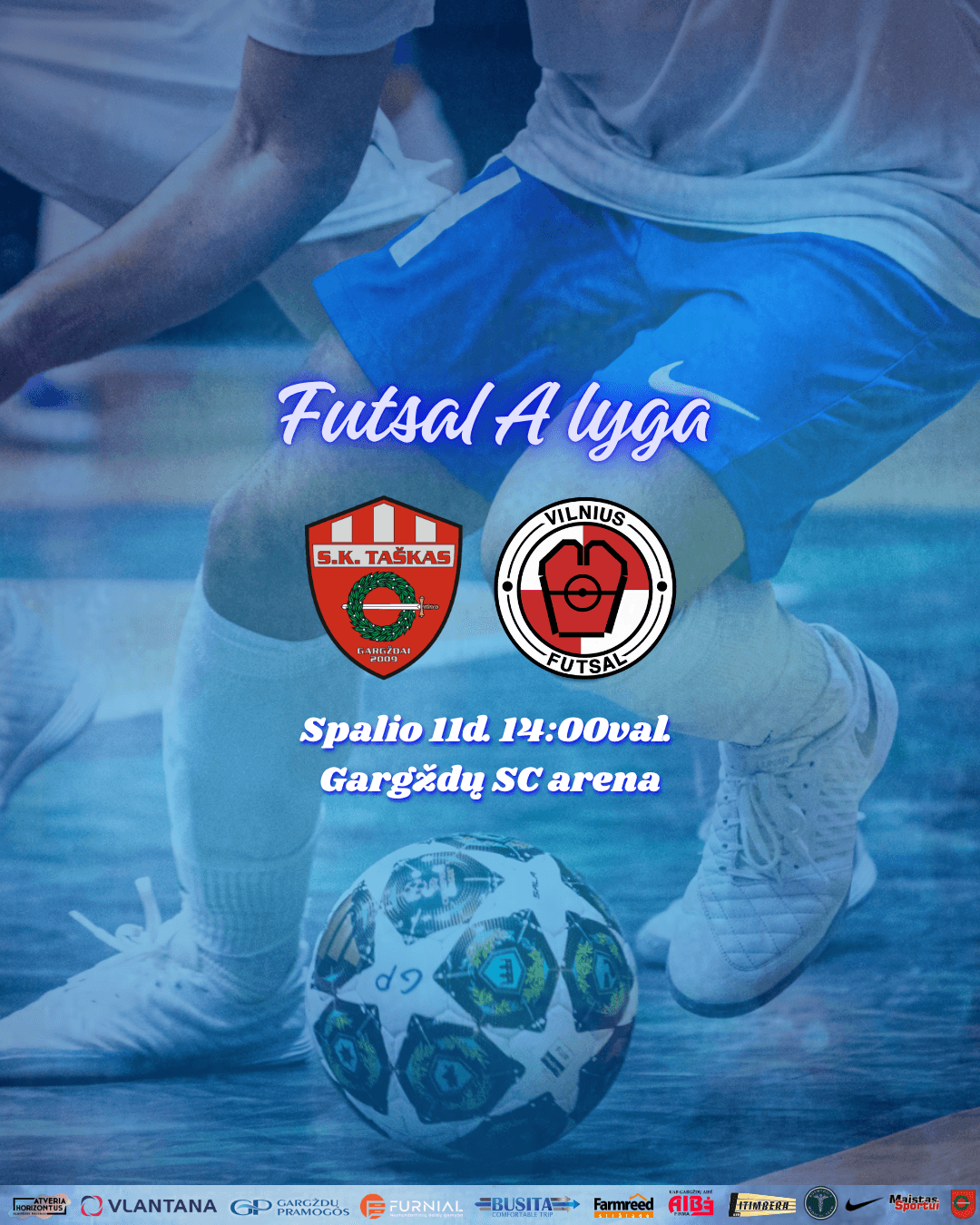 Futsal A lyga (2 turas): Gargždų Pramogos - Vilnius Futsal