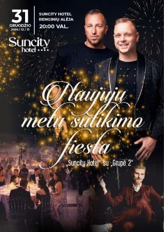 Naujųjų metų sutikimo fiesta „Suncity Hotel“ su „Grupė 2“