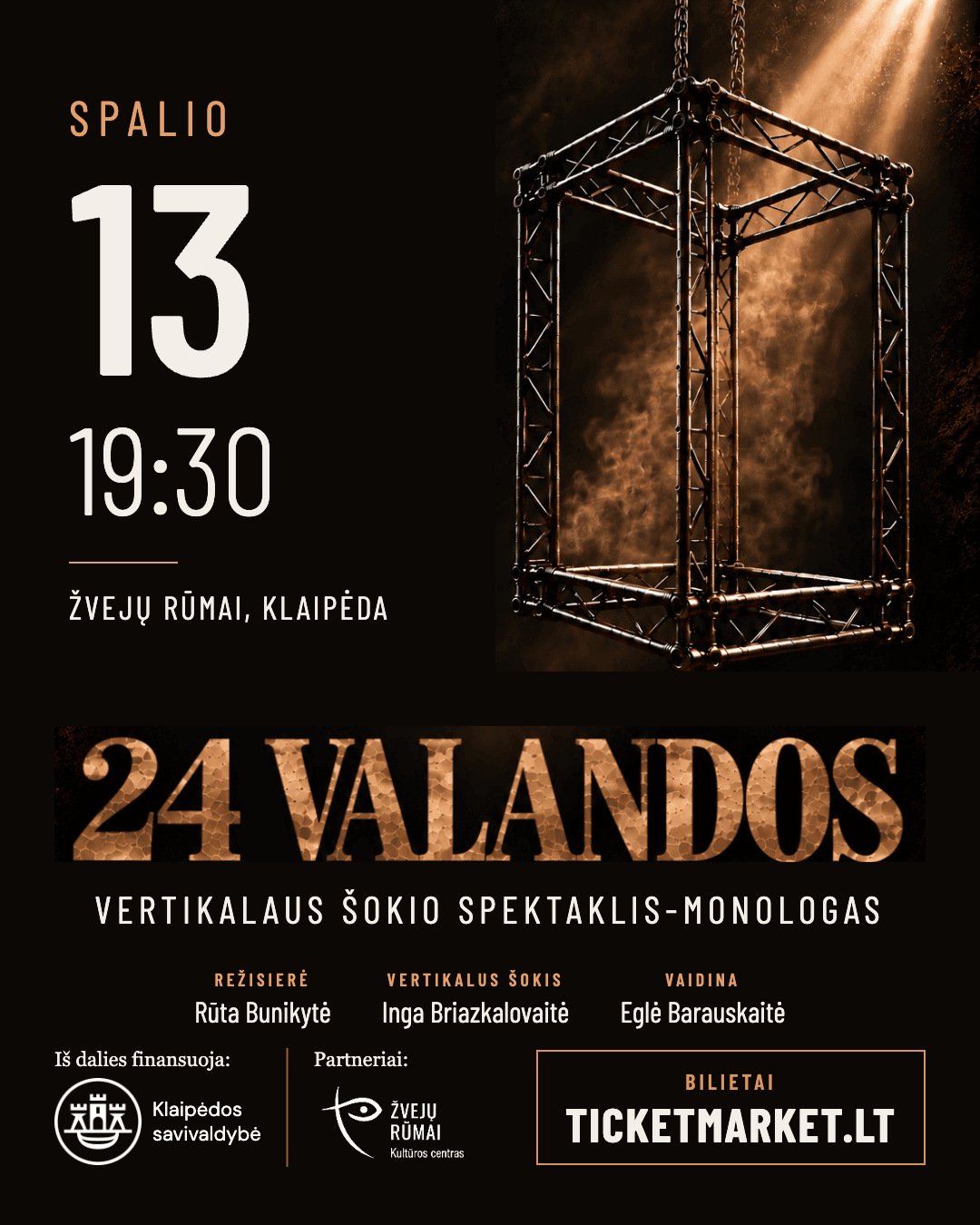 Vertikalaus šokio spektaklis – monologas 24 VALANDOS
